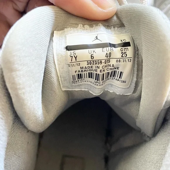 Nike Air Jordan 9 Retro IX 9 Cool 2012 Grey Sneakers Size 7Y - Picture 5 of 8